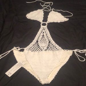 White monokini. Swim suit